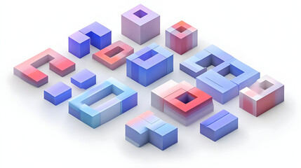 Abstract arrangement of geometric shapes in soft colors, evoking a modern design aesthetic.