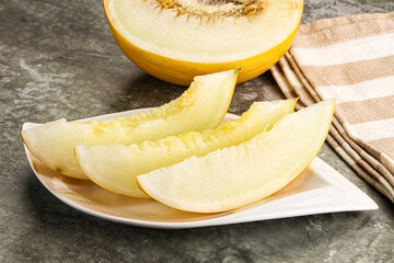 Sweet juicy ripe melon slices