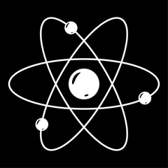 Atom icon. Atomic nucleus and electrons. Vector Illustration