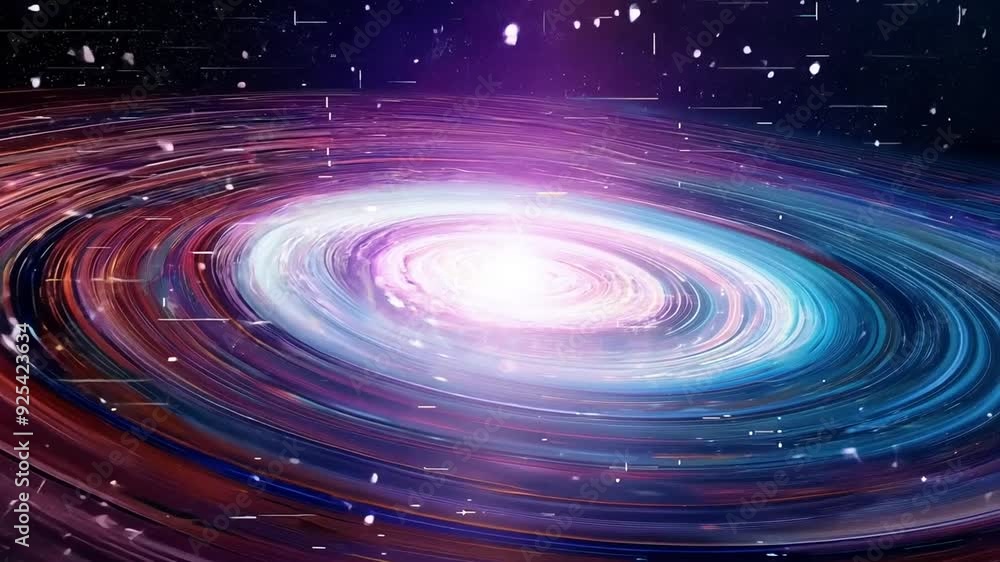 Poster vibrant equalizer frequencies create a galactic formation generative ai