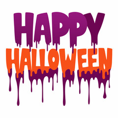 Happy Halloween with dripping effect vector art illustration