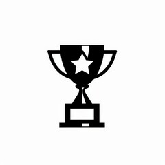 Champion's Trophy: A bold, minimalist icon of a stylized trophy, perfect for representing victory and achievement.