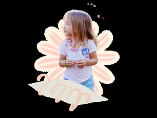 Fototapeta premium Pastel Pink Flower with Pastel Scribble