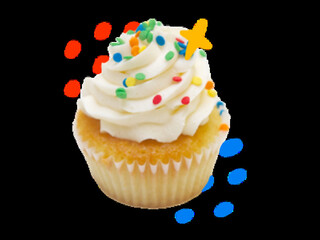 Blue and Red Dots With Yellow Star