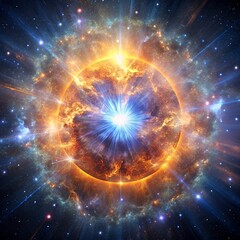 Obraz premium A detailed visualization of a supernova explosion in deep space