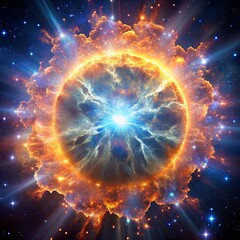 Fototapeta premium A detailed visualization of a supernova explosion in deep space