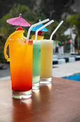alcoholic drinks in a club during a sunset