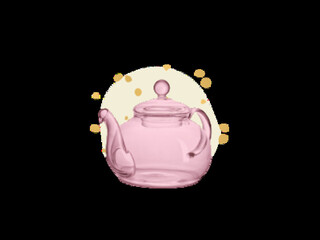 Yellow Circle Shape With Gold Dots