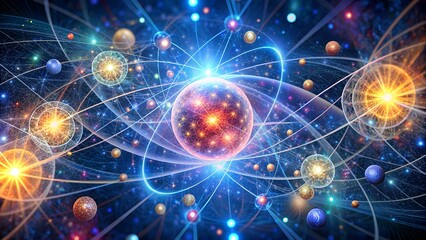 Fototapeta premium A detailed visualization of quantum entanglement