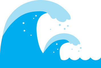 Tsunami disaster ocean wave icon.