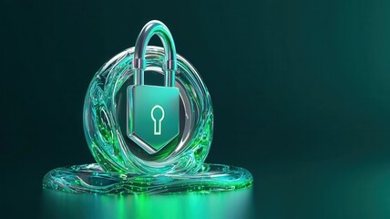 Holographic privacy protocols, data breach management, glowing green and blue accents