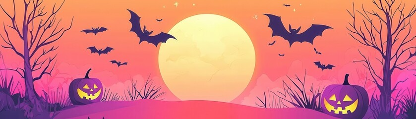 Bat silhouette flat design front view Halloween theme cartoon drawing vivid