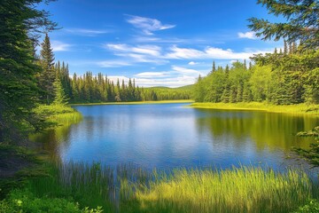 Fototapeta premium Tranquil Forest Lake
