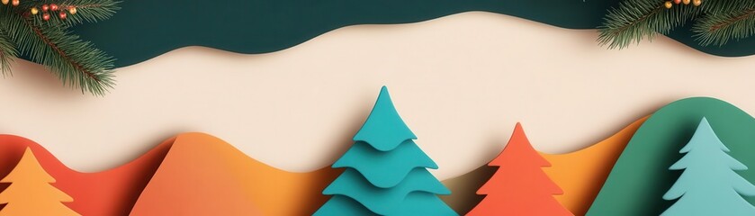 Christmas storybook flat design front view Christmas theme watercolor Splitcomplementary color scheme