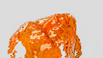 Golden Collagen Skin Serum drop to face. pure honey or Olive oil or yellow cream cleansing and protect face. Beauty and cosmetics solution, makeup essence flow, Cosmetic skin care product, 3d render	
