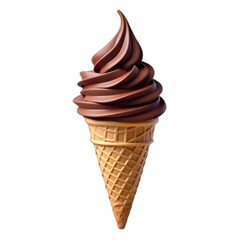 chocolate icecream cone isolated on a transparent background