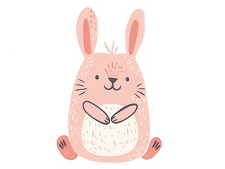 Obraz premium Bunny clipart simple illustration for kids book. AI generated