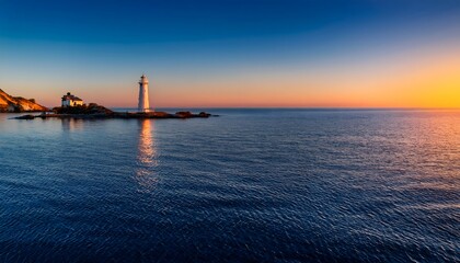 Naklejka premium Lighthouse at sunset