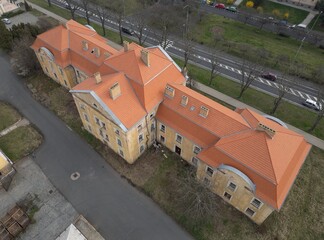 Apartment house building ruined ruin