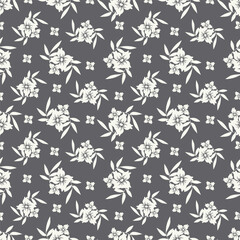 Watercolor seamless pattern with garden flowers. Vintage spring or summer floral pattern. Flower seamless pattern. Botanical art. Wedding floral