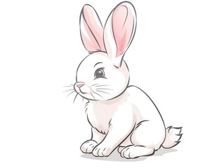 Obraz premium Bunny clipart simple illustration for kids book. AI generated