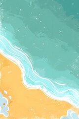 Beach and Ocean Watercolor Illustration Background