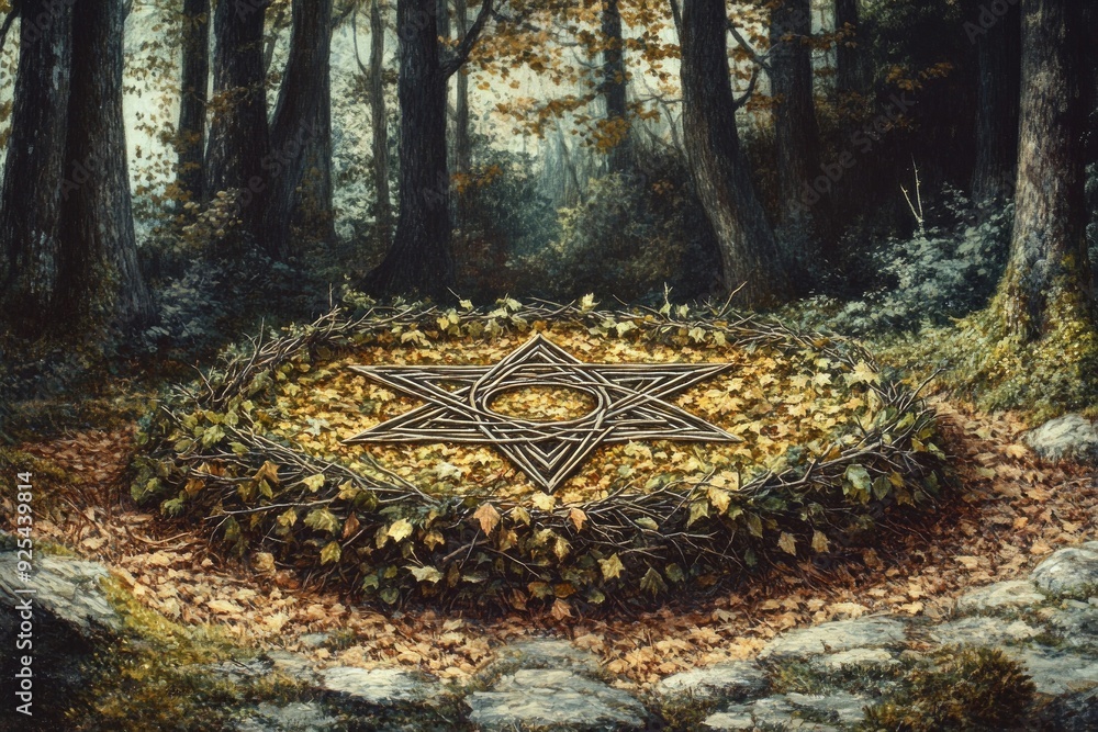 Canvas Prints pentacle forest gathering wicca, paganism religion spiritual symbol