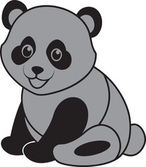 Baby panda vector art illustration on a white background