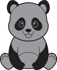 Baby panda vector art illustration on a white background