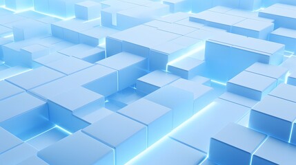Fototapeta premium 3d rendering of white and blue abstract geometric background. Scene for advertising, technology, showcase, banner, game, sport, cosmetic, business, metaverse. Sci-Fi Illustration. Product display
