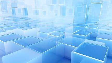Fototapeta premium 3d rendering of white and blue abstract geometric background. Scene for advertising, technology, showcase, banner, game, sport, cosmetic, business, metaverse. Sci-Fi Illustration. Product display