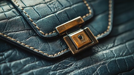 Exquisite Craftsmanship - Close-up of Luxurious Handbag Clasp and Stitching Detail