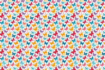 Seamless pattern with multicolored butterflies. Vector illustration.