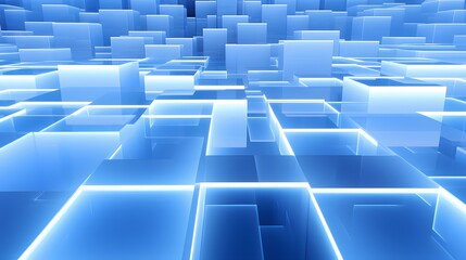 3d rendering of white and blue abstract geometric background. Scene for advertising, technology, showcase, banner, game, sport, cosmetic, business, metaverse. Sci-Fi Illustration. Product display