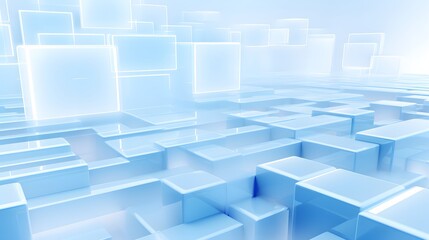 3d rendering of white and blue abstract geometric background. Scene for advertising, technology, showcase, banner, game, sport, cosmetic, business, metaverse. Sci-Fi Illustration. Product display