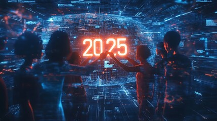 new year tech futurustic VR concept