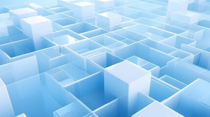 3d rendering of white and blue abstract geometric background. Scene for advertising, technology, showcase, banner, game, sport, cosmetic, business, metaverse. Sci-Fi Illustration. Product display