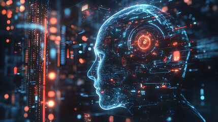 Obraz premium Advanced AI interface with dynamic elements