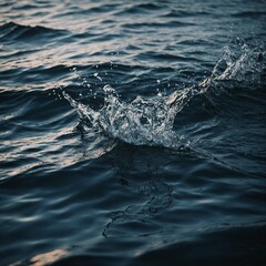 Obraz premium Deep blue sea waves crashing against rugged cliffs, with a dramatic sky and distant horizon enhancing the scenic view