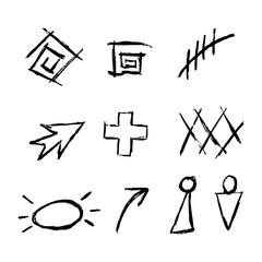 Set of different hand drawn doodles.