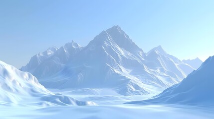 Obraz premium Snowy Mountains Landscape Illustration