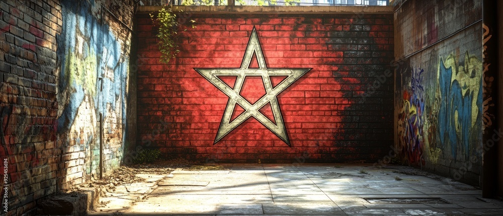 Wall mural pentacle urban mysticism wicca, paganism religion spiritual symbol