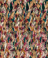 Seamless watercolor leaves trendy chic pattern for surface print. . Luxury sophisticated graphic...