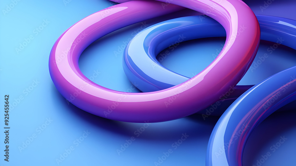Aufkleber abstract colorful loops intertwining on a smooth background.