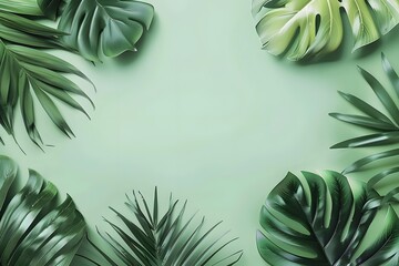 Green Tropical Leaves Background