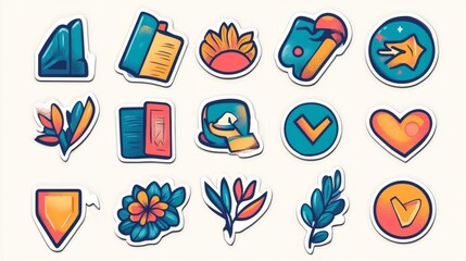 Affirmation sticker pack. set of Self-motivation sticker. Set of cool sticker pack vector illustration. Cool patches pack. Daily