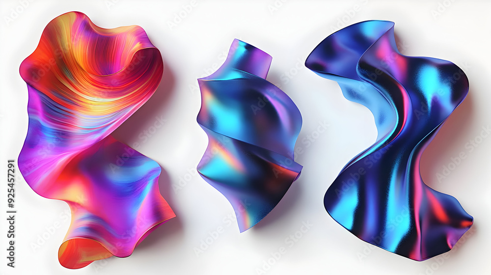 Poster abstract colorful shapes with fluid forms and gradients.