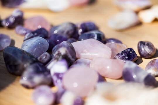 Amethyst und Rosenquarz