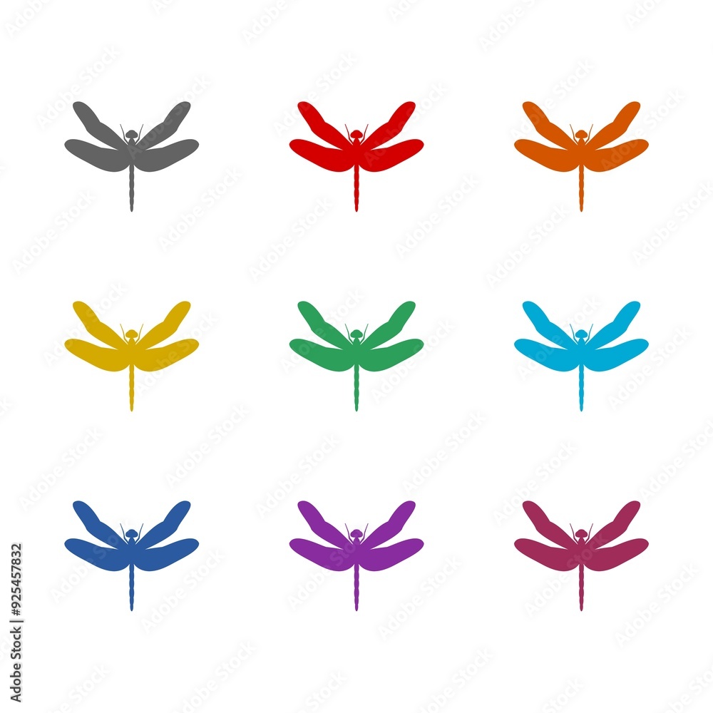 Canvas Prints Dragonfly icon isolated on white background. Set icons colorful