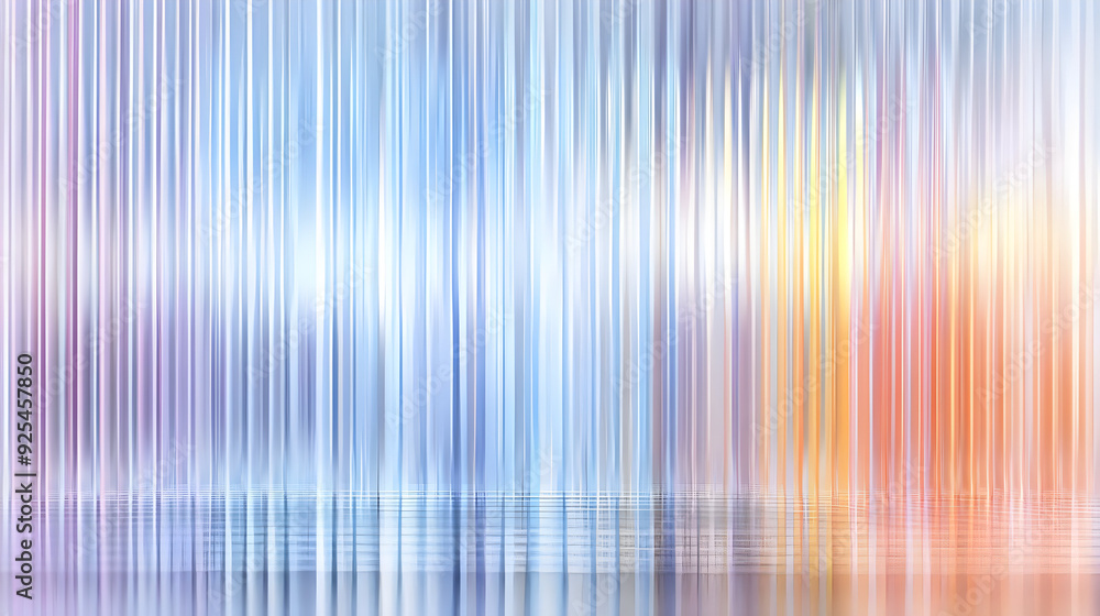 Poster abstract colorful stripes with reflection on the floor.